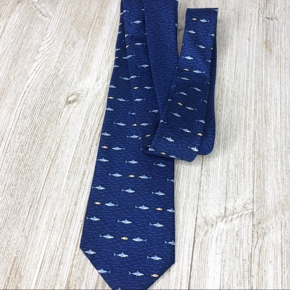 Tommy Hilfiger Shark and Fish Silk Tie - Picture 4 of 6